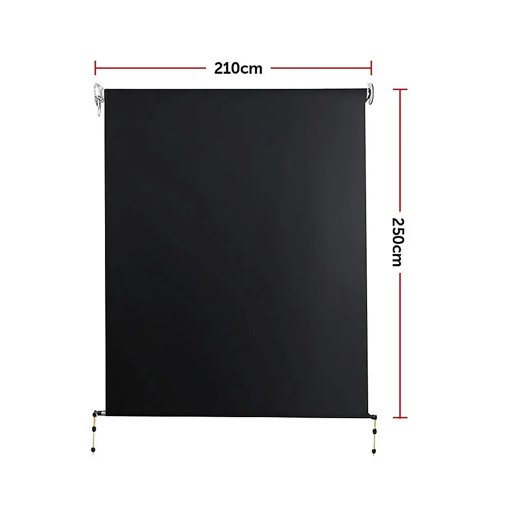 Retractable Straight Drop Roll Down Awning Garden Patio Screen 2.1X2.5M - Home & Garden > Shading