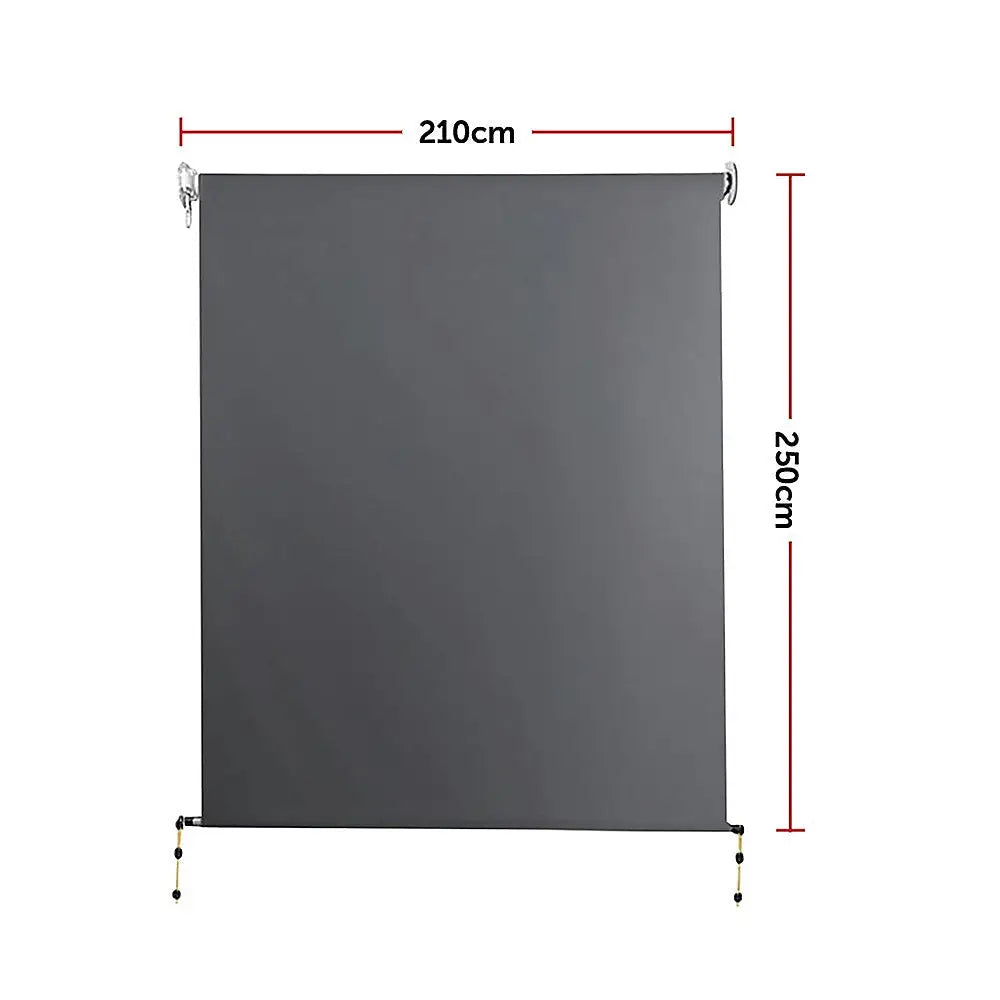 Retractable Straight Drop Roll Down Awning Garden Patio Screen 2.1X2.5M - Home & Garden > Shading