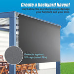 Retractable Straight Drop Roll Down Awning Garden Patio Screen 2.1X2.5M - Home & Garden > Shading