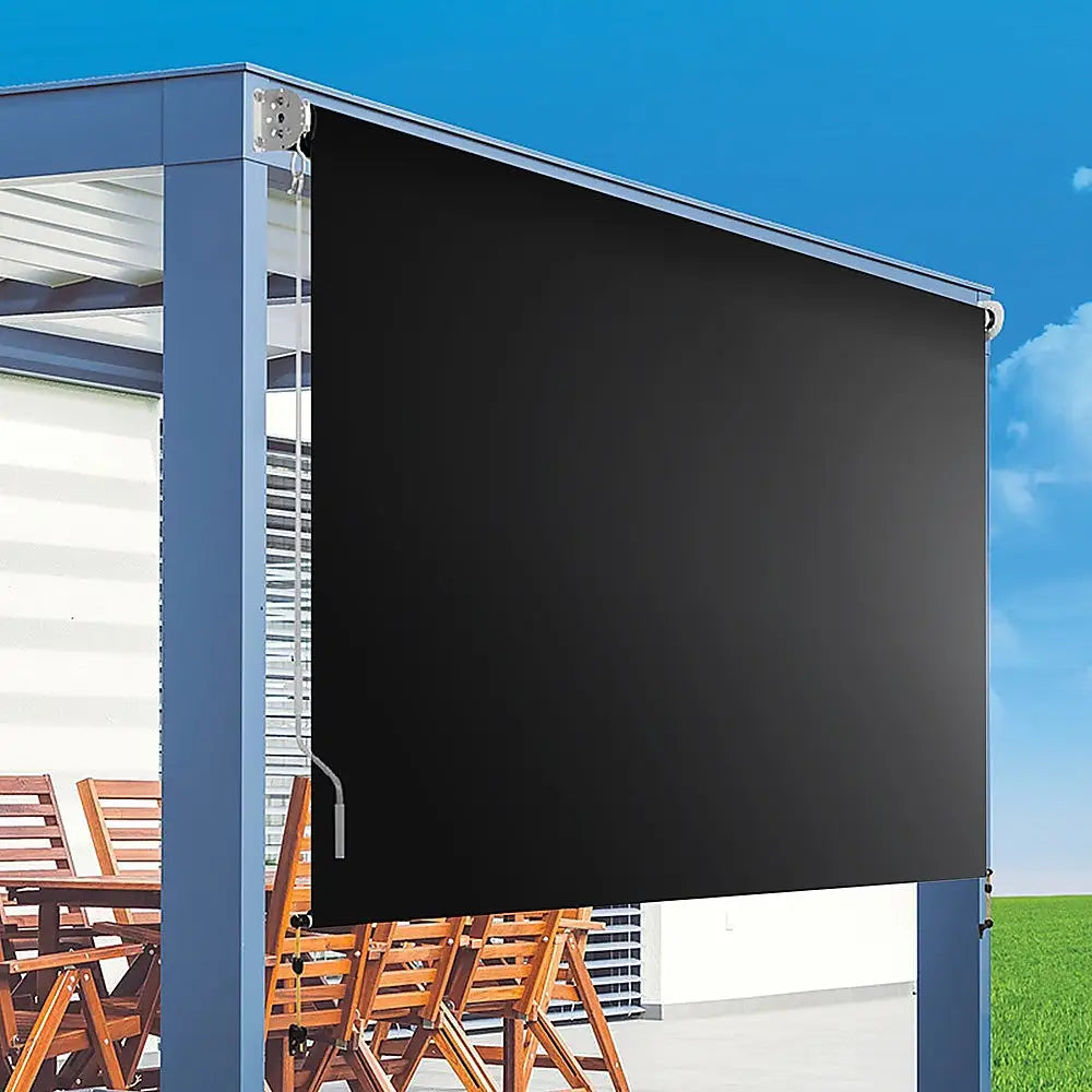 Retractable Straight Drop Roll Down Awning Garden Patio Screen 2.1X2.5M - Home & Garden > Shading