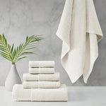 Retreat Cotton Tencel Antimicrobial 6 Piece Ivory Towel Set by Cloud Linen - Home & Garden > Bathroom Accessories >