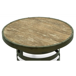 Retro Style Spiral Round Coffee Table with Wood Top - Furniture > Living Room