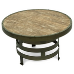 Retro Style Spiral Round Coffee Table with Wood Top - Furniture > Living Room