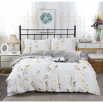 Reversible Design Grey King Size Bed Quilt/Duvet Cover Set - Home & Garden > Bedding