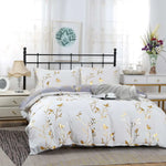 Reversible Design King Size White Duvet Quilt Cover Set - Home & Garden > Bedding