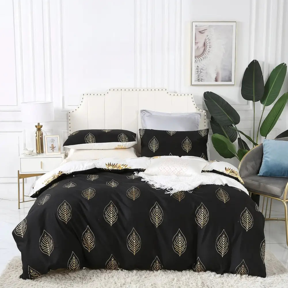 Reversible Design Super King Size Bed Quilt/Duvet Cover Set - Home & Garden > Bedding