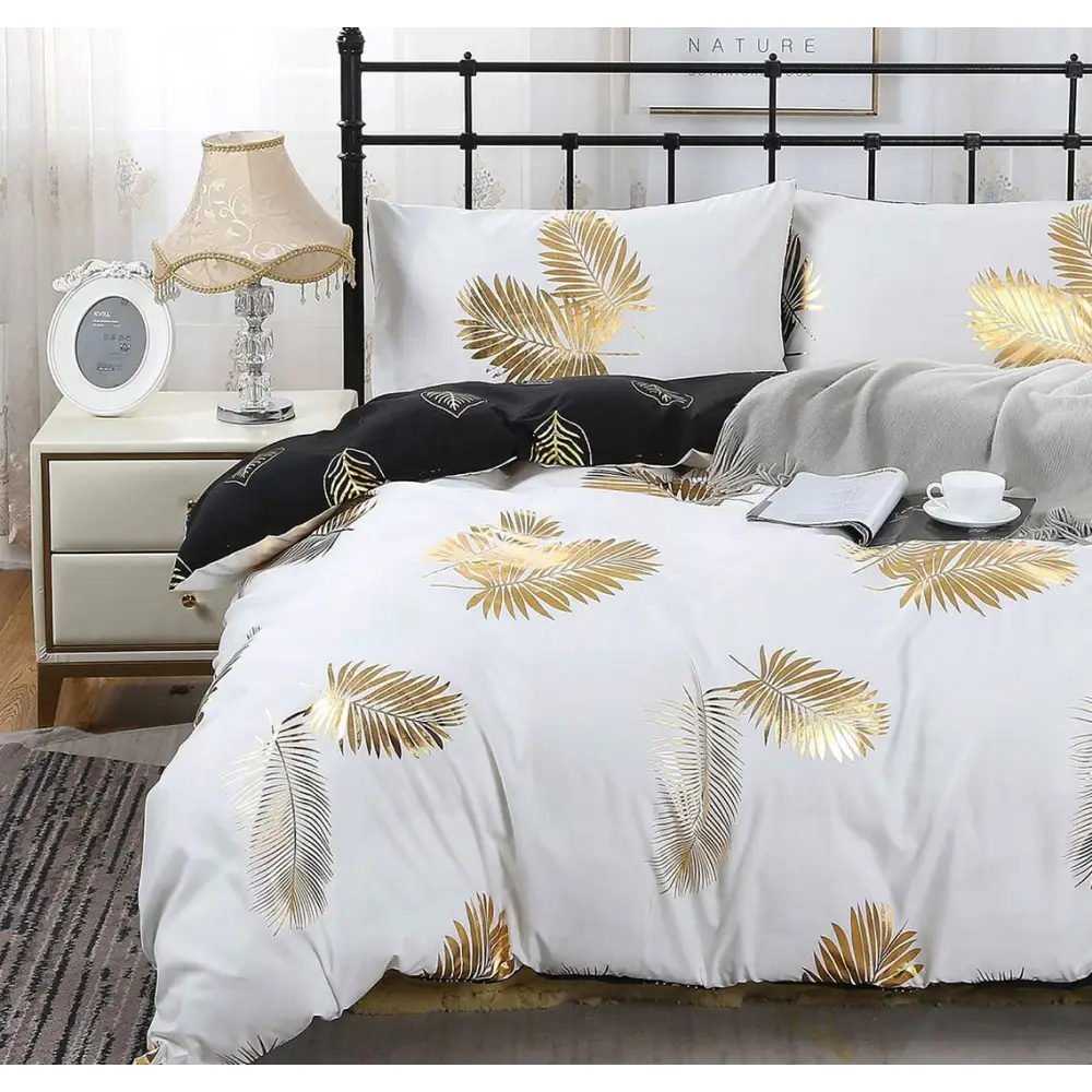 Reversible Design Super King Size Bed Quilt/Duvet Cover Set - Home & Garden > Bedding