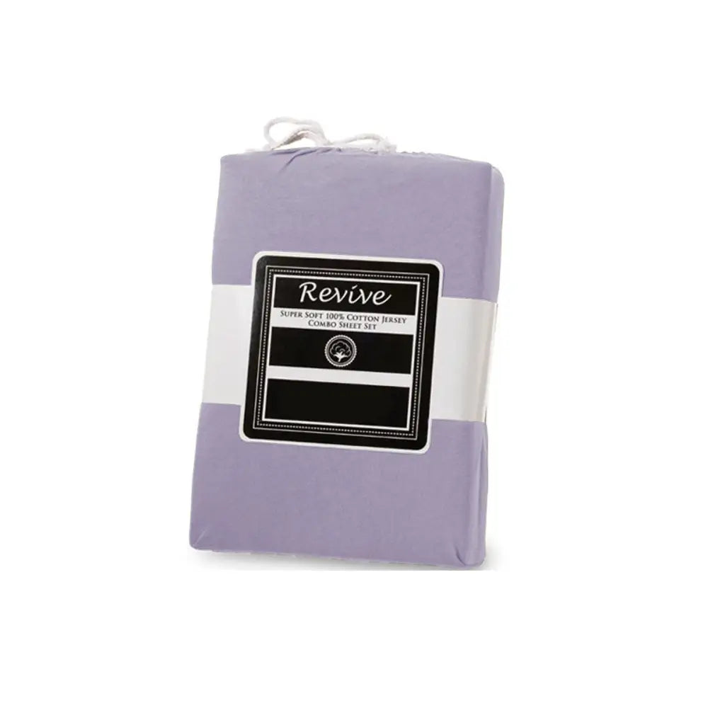 Revive 100% Cotton Jersey Combo Set Lilac King - Home & Garden > Bedding > Bed Sheets