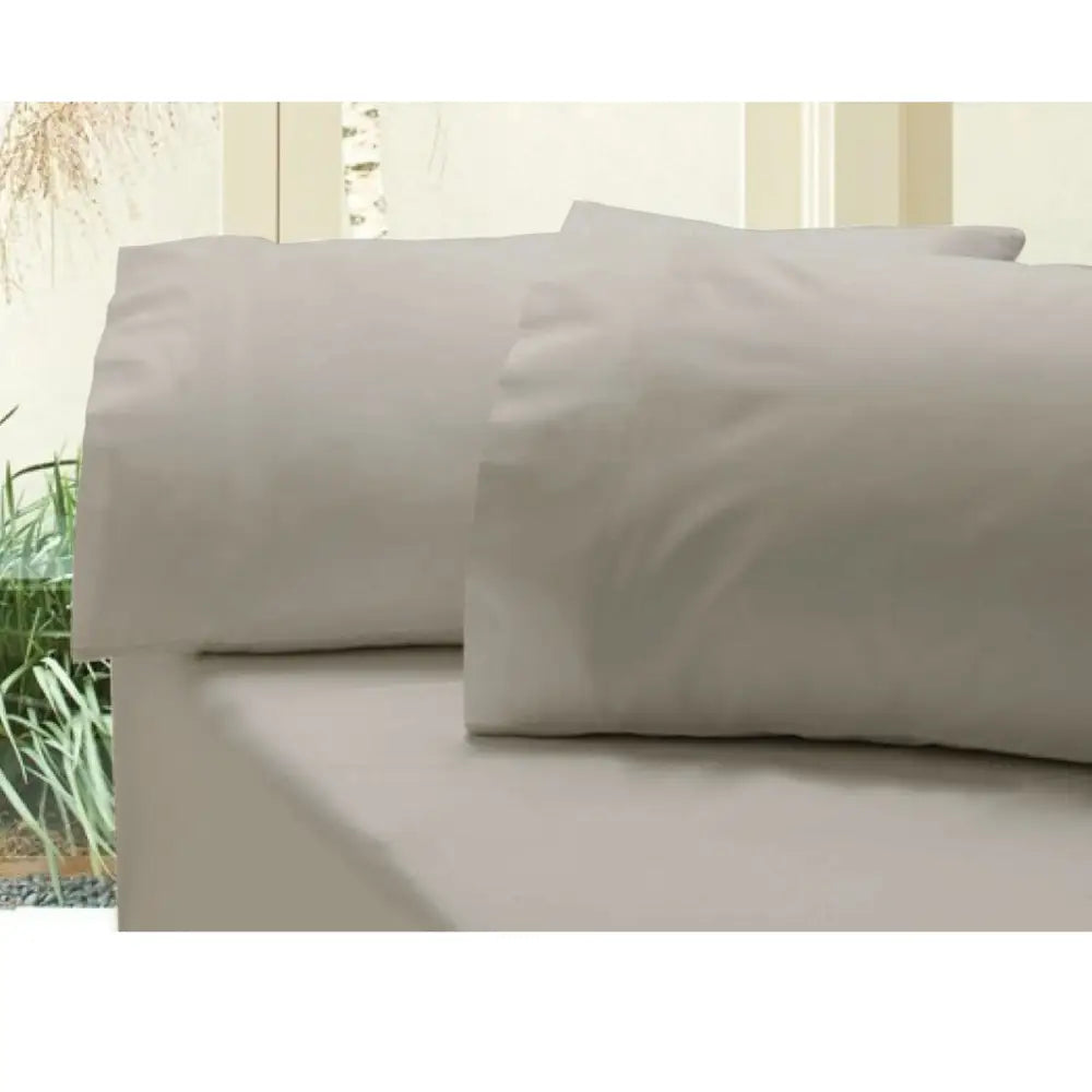 Revive 400TC Cotton Sateen Combo Set Double Bone Grey - Home & Garden > Bedding > Bed Sheets