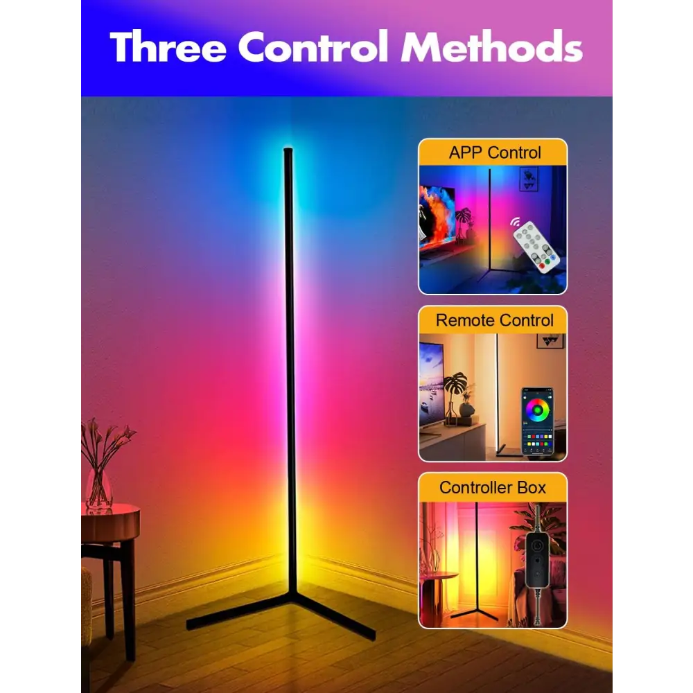 RGB LED Floor Lamp Smart Modern Stand Light - Home & Garden > Lighting