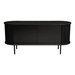 Ribbed Black Sideboard with Sliding Doors - Furniture > Dining