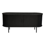 Ribbed Black Sideboard with Sliding Doors - Furniture > Dining