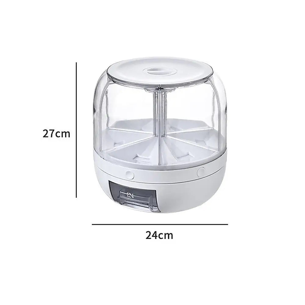 Rice Storage Cereal Dispenser Grain Container Rotating Dry Food Box - Home & Garden > Storage
