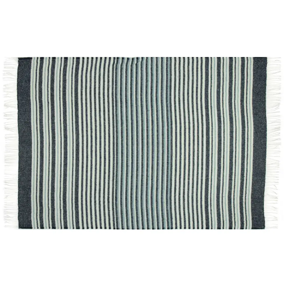 Richmond Throw - Reclaimed Wool Blend - Navy - Home & Garden > Decor