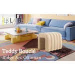 Ridge Arch Ottoman Stool Teddy Fleece Fabric Foot Rest 45cm BEIGE - Furniture > Living Room > Ottomans & Footstools