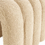 Ridge Arch Ottoman Stool Teddy Fleece Fabric Foot Rest 45cm BEIGE - Furniture > Living Room > Ottomans & Footstools