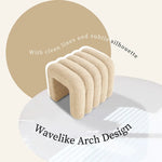 Ridge Arch Ottoman Stool Teddy Fleece Fabric Foot Rest 45cm BEIGE - Furniture > Living Room > Ottomans & Footstools