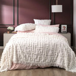 Riley 100% Cotton Vintage Washed Tufted White Bed Cover Set by Renee Taylor Queen/King - Home & Garden > Bedding > Bed