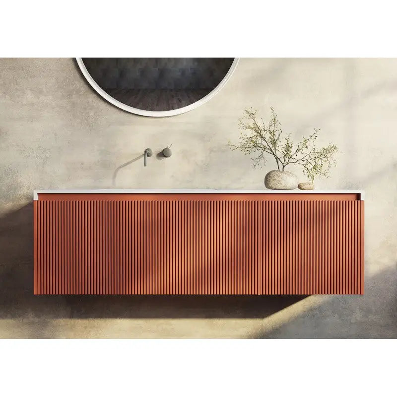 Rimini wall hung bathroom vanity 1400mm PotterÕs Clay - Furniture > Bathroom