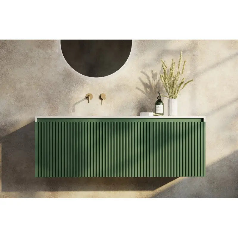 Rimini wall hung bathroom vanity 1400mm Rain Forest - Furniture > Bathroom