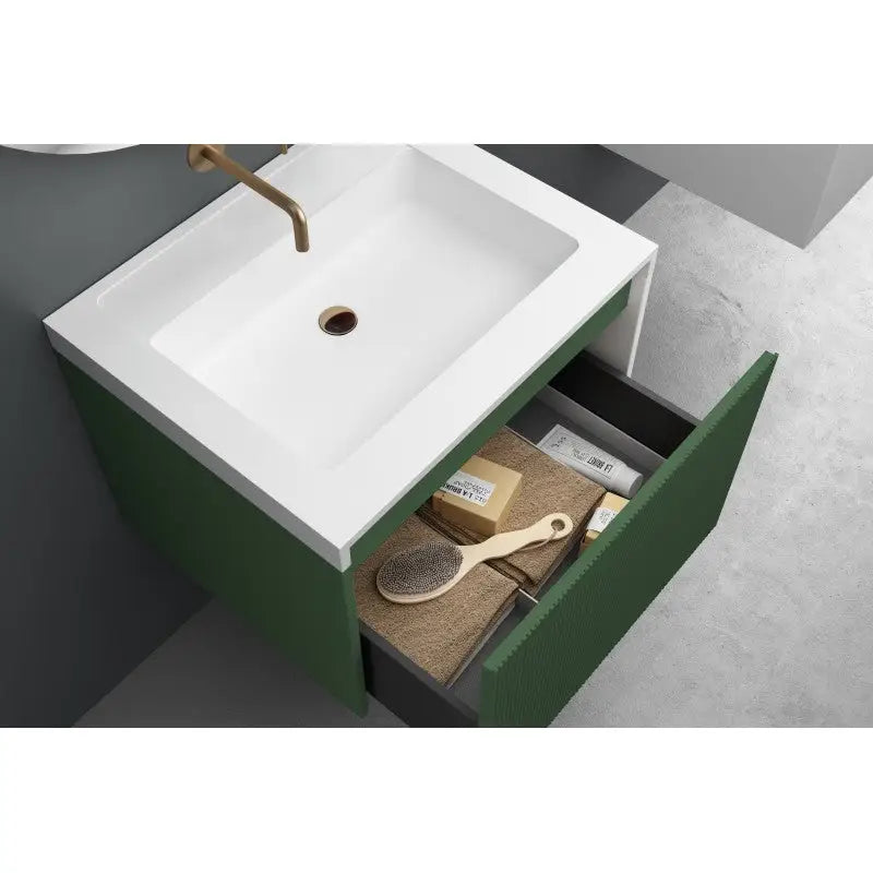 Rimini wall hung bathroom vanity 600mm Rain Forest - Furniture > Bathroom