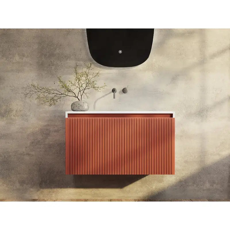 Rimini wall hung bathroom vanity 800mm PotterÕs Clay - Furniture > Bathroom