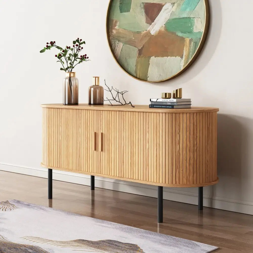 Ripple Sideboard with Sliding Doors — Earthy Elegance Redefined - Furniture > Dining