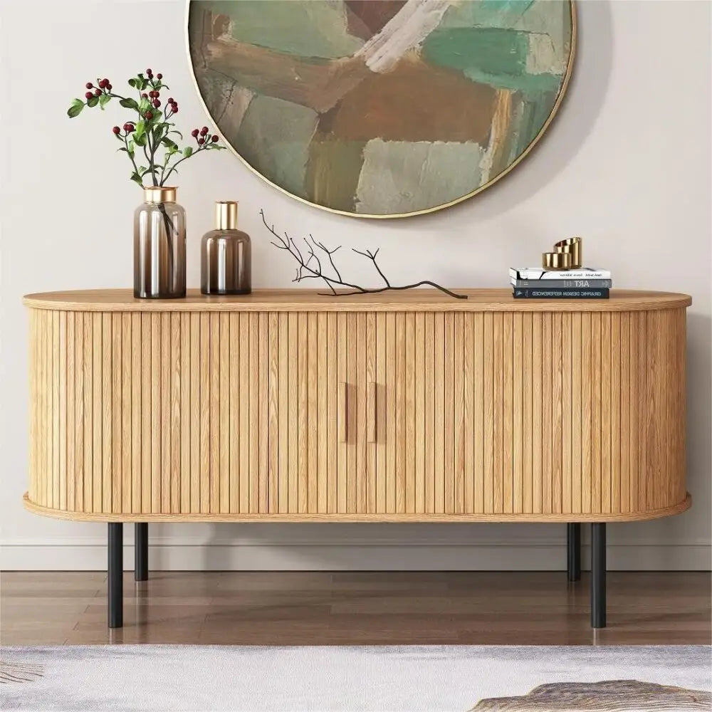 Ripple Sideboard with Sliding Doors — Earthy Elegance Redefined - Furniture > Dining