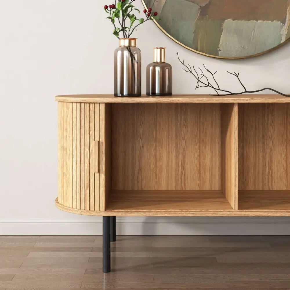 Ripple Sideboard with Sliding Doors — Earthy Elegance Redefined - Furniture > Dining
