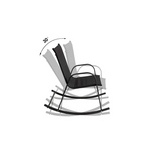 Rocking Chair High Back Rocker Chairs Steel Metal Textilene Fabric-Black - Furniture > Outdoor