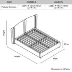 Roman Bed Frame Queen Size Black Velvet Fabric with Gas Lift plywood metal structure - Furniture > Bedroom > Beds & Bed