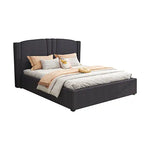 Roman Bed Frame Queen Size Black Velvet Fabric with Gas Lift plywood metal structure - Furniture > Bedroom > Beds & Bed