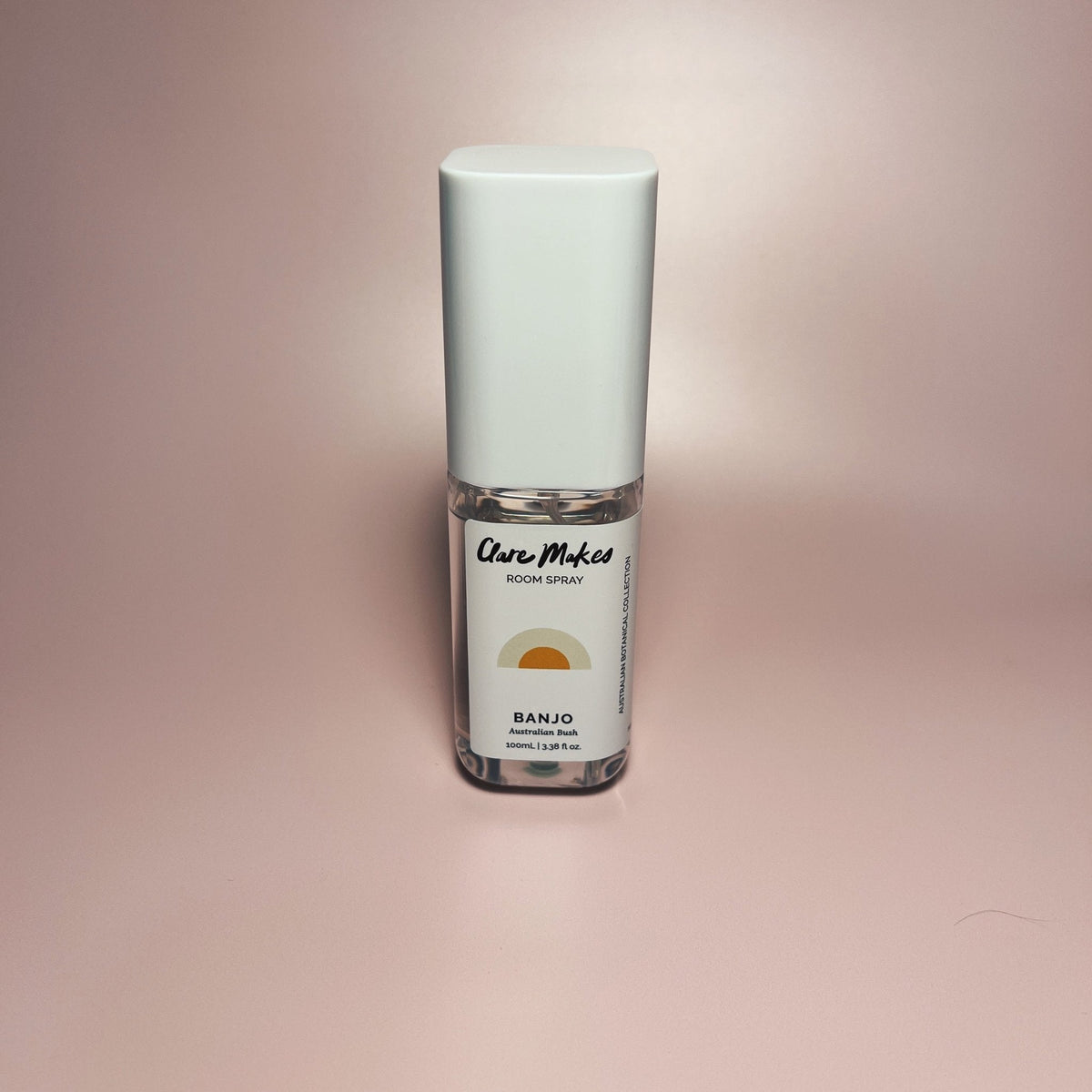 Clare Makes 100ml room spray in a recyclable bottle with a white atomiser cap