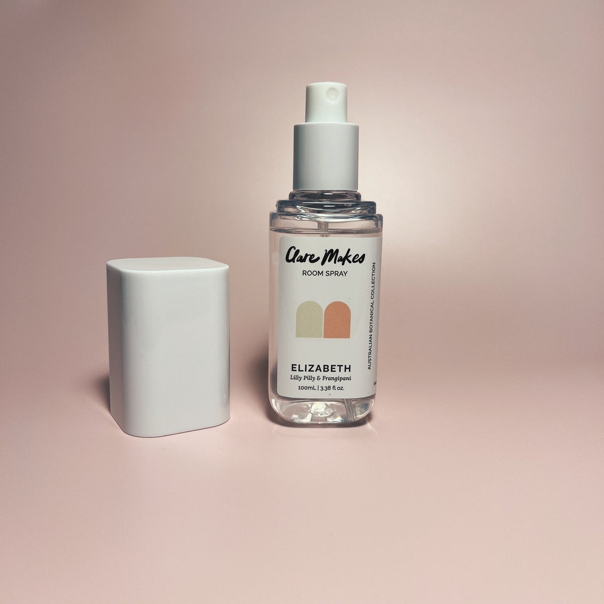 Clare Makes 100ml room spray in a recyclable bottle with a white atomiser cap