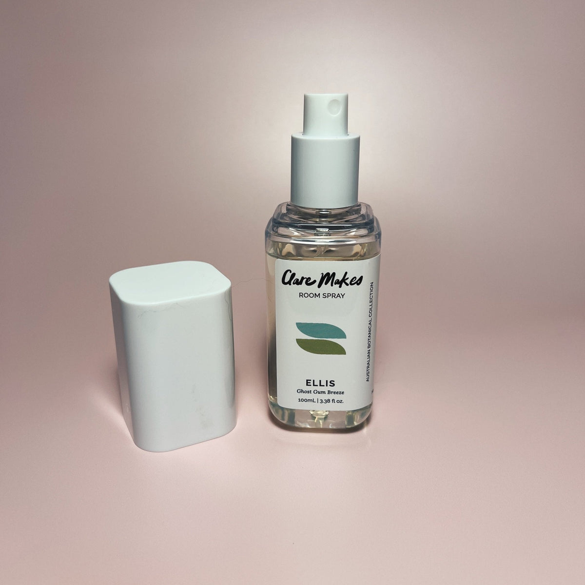 Clare Makes 100ml room spray in a recyclable bottle with a white atomiser cap
