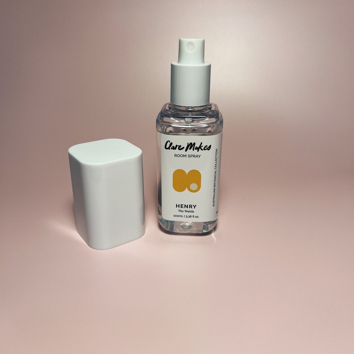 Clare Makes 100ml room spray in a recyclable bottle with a white atomiser cap