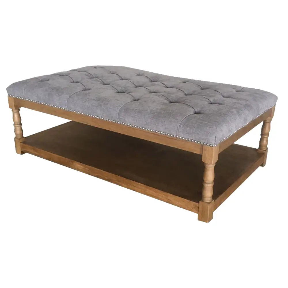 Rosebud Ottoman Bed End Chair Seat Tufted Fabric Seat Storage Foot Stools -Steel - Furniture > Sofas