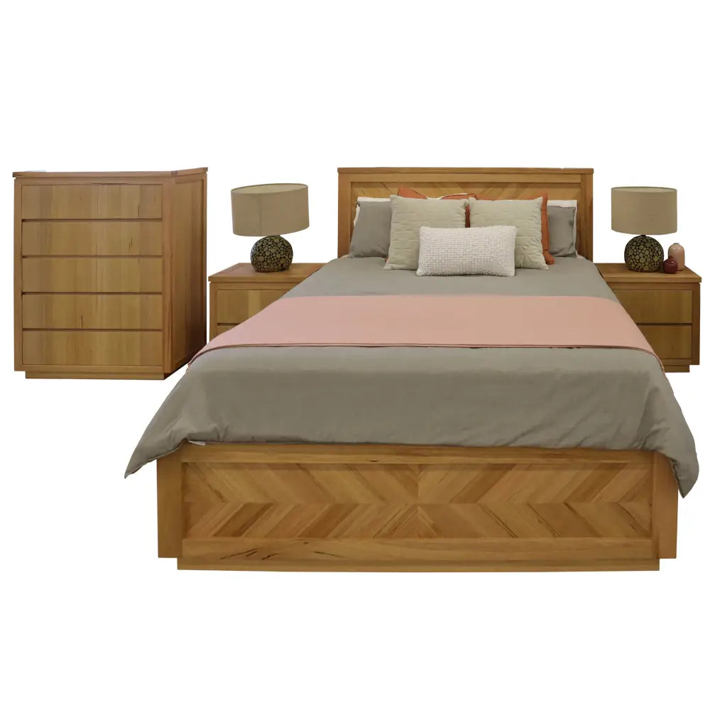 Rosemallow 2pc Bedside 1 Tallboy Bedroom Package Chest of Drawers Set - Furniture > Bedroom