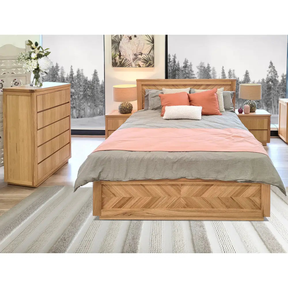 Rosemallow 2pc Bedside 1 Tallboy Bedroom Package Chest of Drawers Set - Furniture > Bedroom