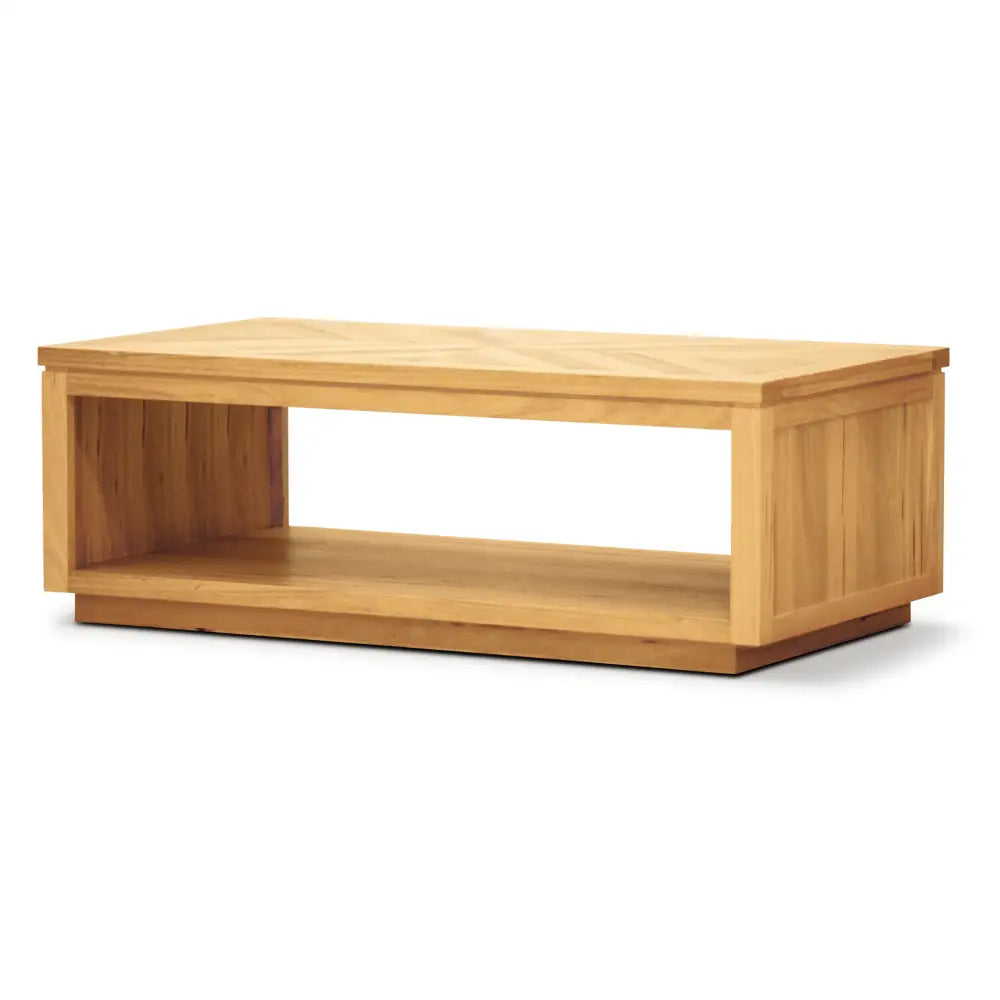 Rosemallow Coffee Table 130cm Parquet Top Solid Messmate Timber Wood - Natural - Furniture > Living Room