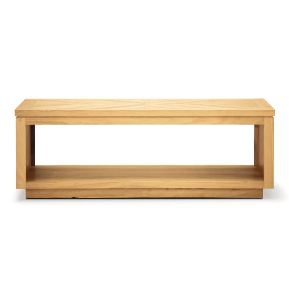 Rosemallow Coffee Table 130cm Parquet Top Solid Messmate Timber Wood - Natural - Furniture > Living Room