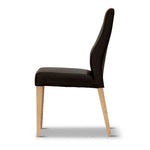Rosemallow Dining Chair Set of 2 PU Leather Seat Solid Messmate Timber - Black - Furniture > Dining