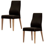 Rosemallow Dining Chair Set of 2 PU Leather Seat Solid Messmate Timber - Black - Furniture > Dining