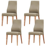 Rosemallow Dining Chair Set of 4 PU Leather Seat Solid Messmate Timber - Silver - Furniture > Dining
