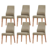 Rosemallow Dining Chair Set of 6 PU Leather Seat Solid Messmate Timber - Silver - Furniture > Dining