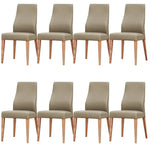Rosemallow Dining Chair Set of 8 PU Leather Seat Solid Messmate Timber - Silver - Furniture > Dining
