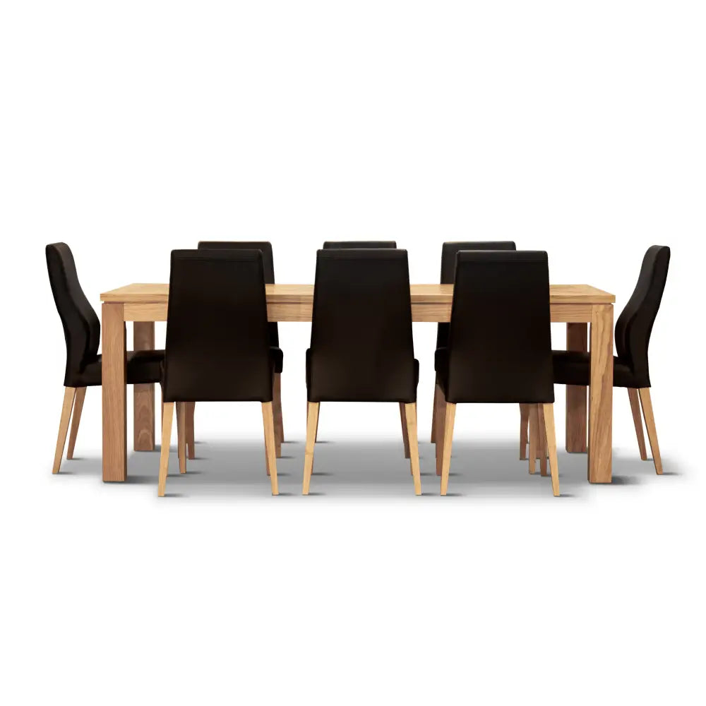 Rosemallow Dining Table 210cm 8 Seater Parquet Top Solid Messmate Timber Wood - Furniture > Dining