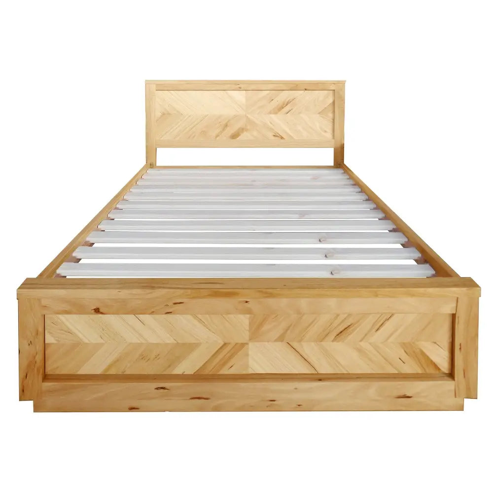 Rosemallow Queen Size Bed Parquet Solid Messmate Timber Wood Frame Mattress Base - Furniture > Bedroom