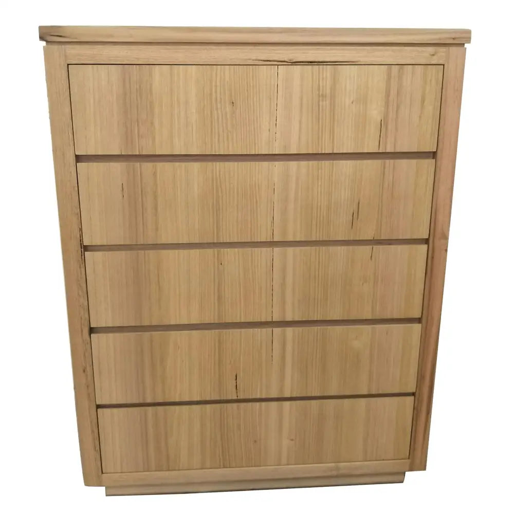 Rosemallow Tallboy 5 Chest of Drawers Solid Messmate Wood Bed Storage - Furniture > Bedroom