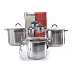 Rossner Stainless Steel Induction Cookware Set Casserole Stockpot - 3 Pots with Lids - Home & Garden > Kitchenware